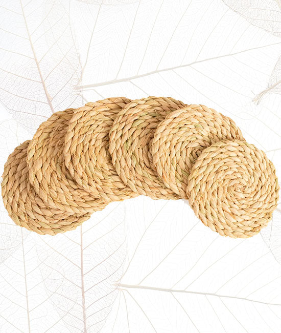 Hand-Braided Jute Tea Cup Coaster | 06 Piece Set