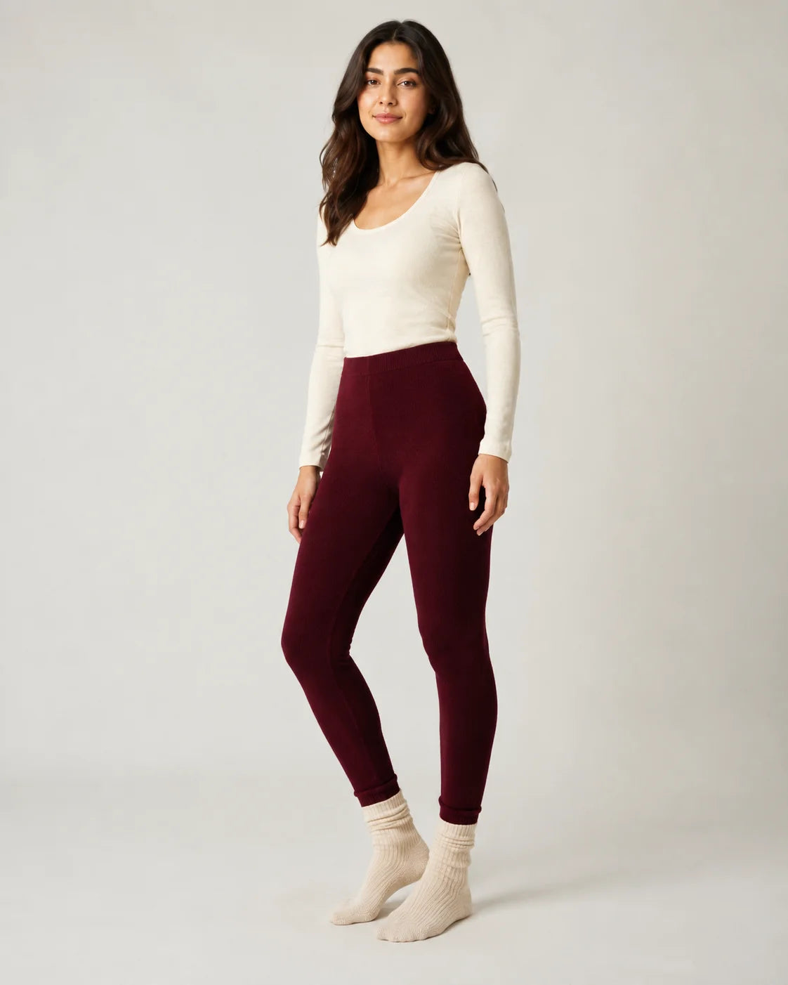woolen leggings - Maroon