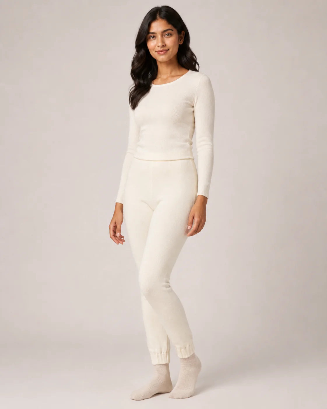 woolen leggings - White
