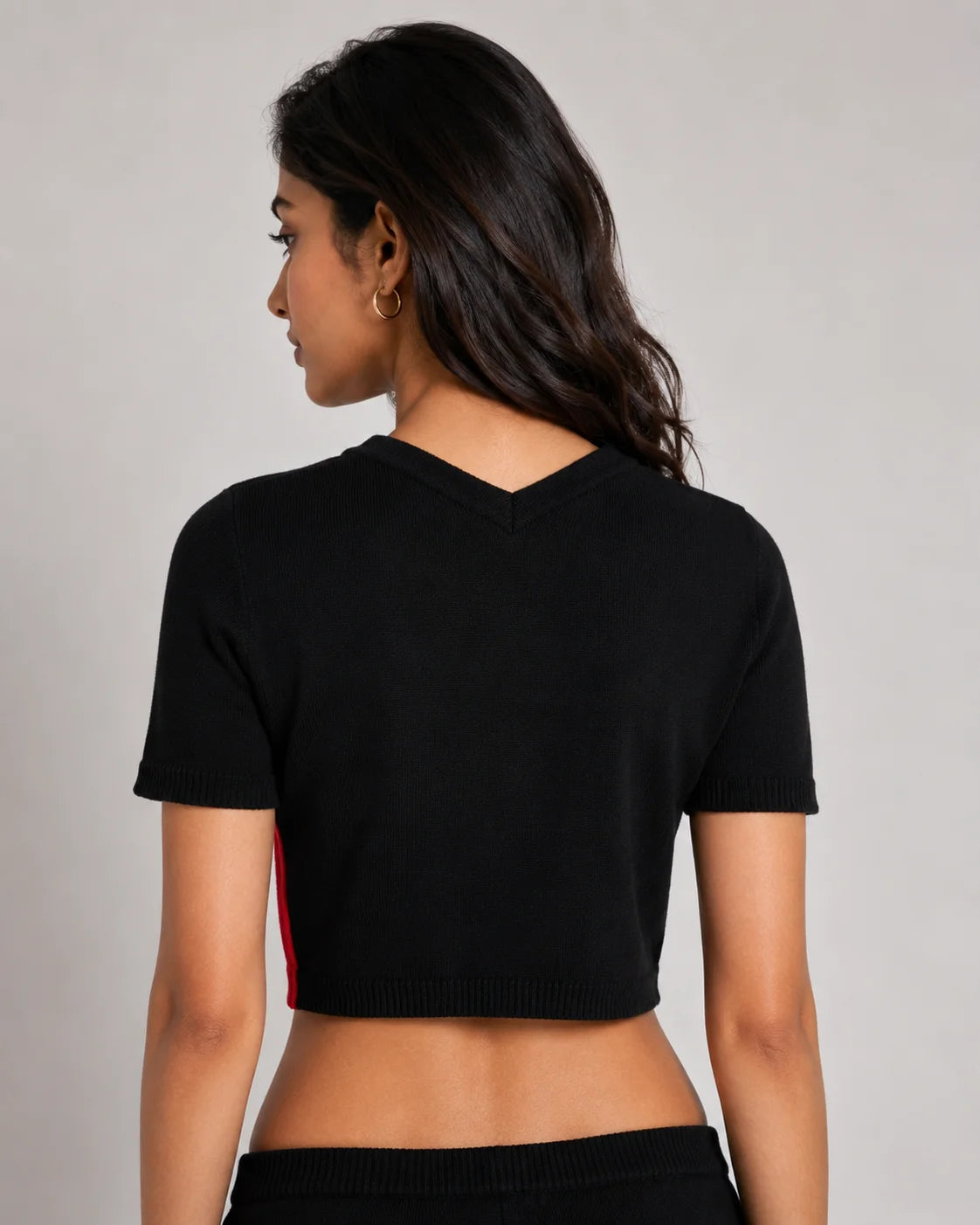 Woolen Half Sleeve Short Top