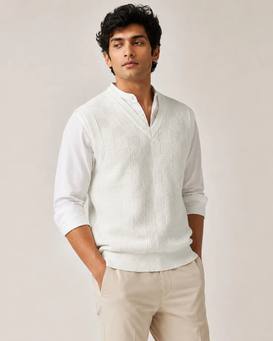 Men's Woolen Half Sleeve Sweater