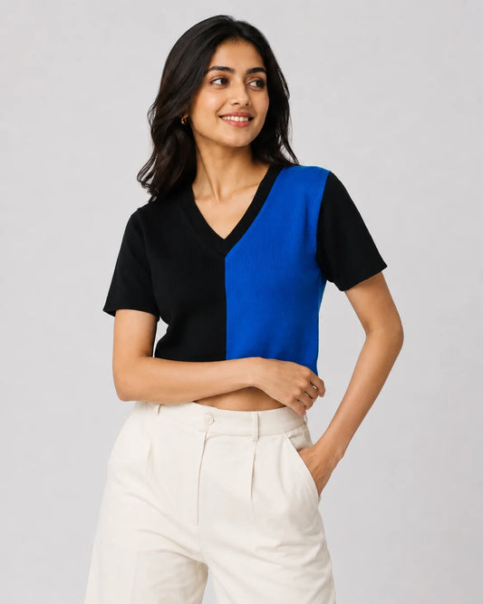 Woolen Half Sleeve Short Top