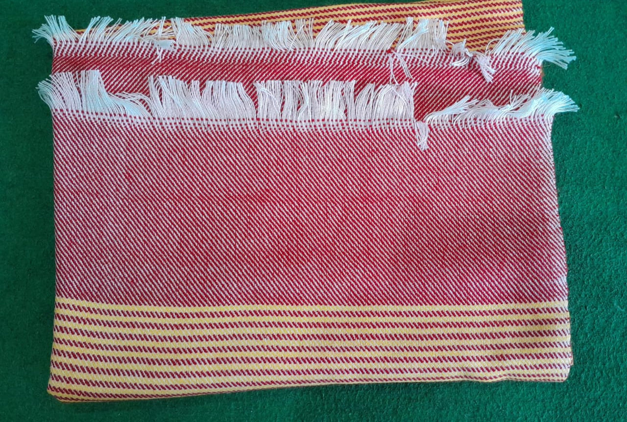 Multi Color Daffodil Stole with Double Line Border