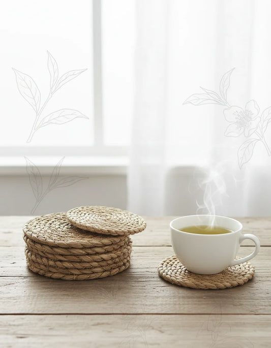 Hand-Braided Jute Tea Cup Coaster | 06 Piece Set