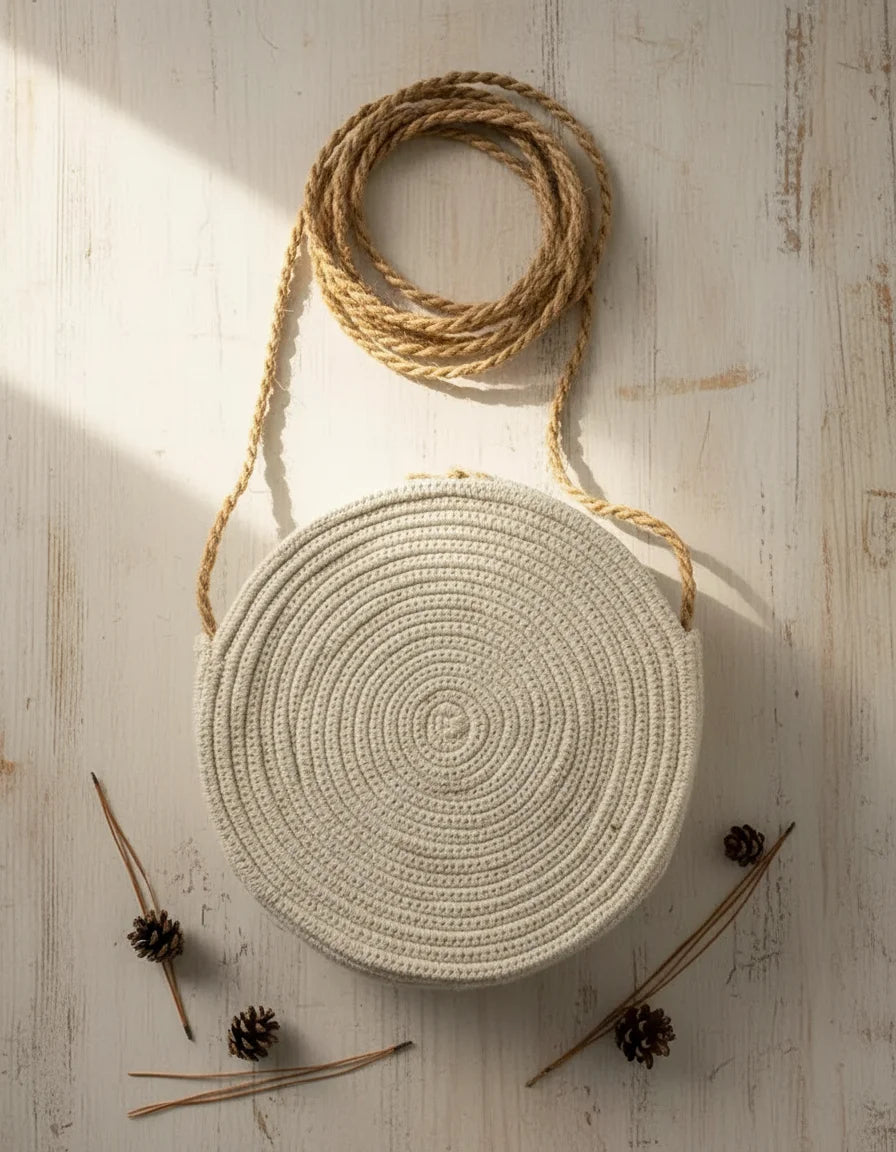 Handmade Pine Fiber Sling Bag for Women