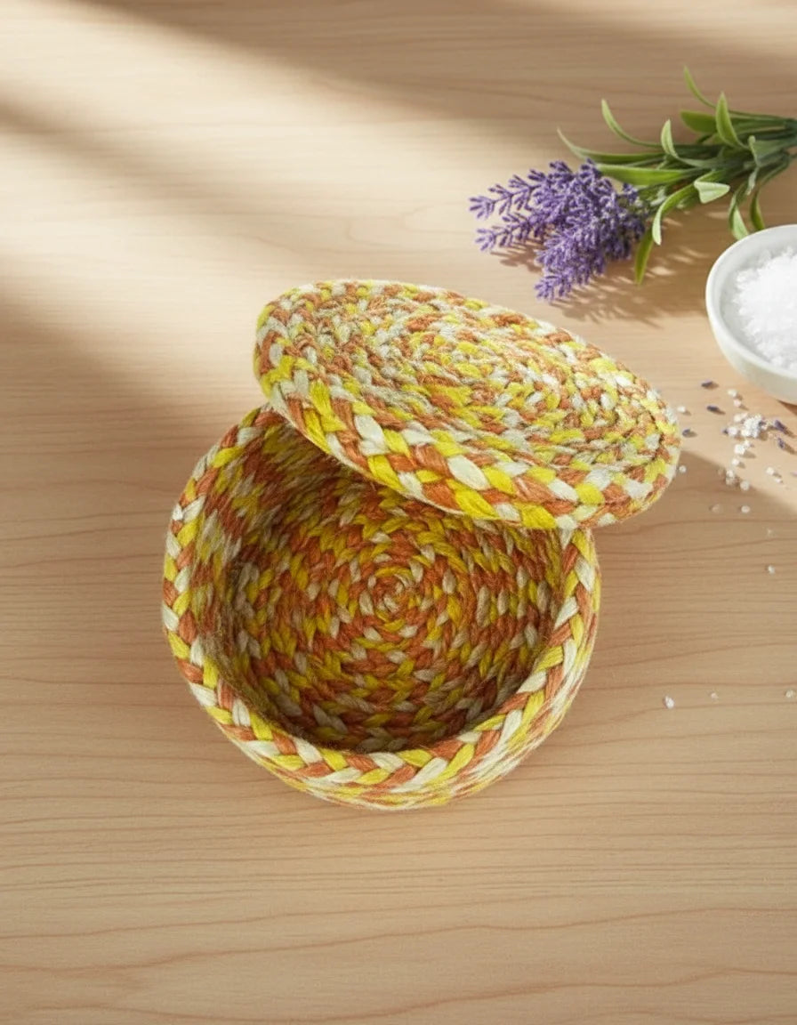 Hand-Braided Jute Lid Box