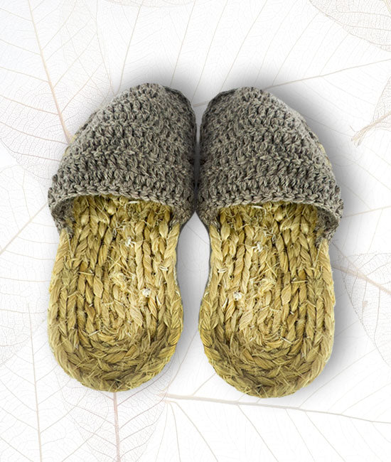 Jute Slipper With Woolen Top