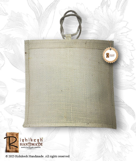 Jute Gift Bag with Round Handle Design