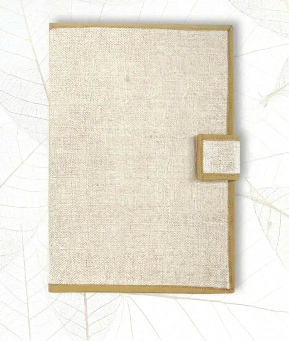 Jute File Folder With Magnet Button Closure