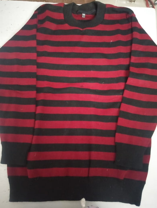 Woolen Full Sleeve Sweater with Lining Pattern