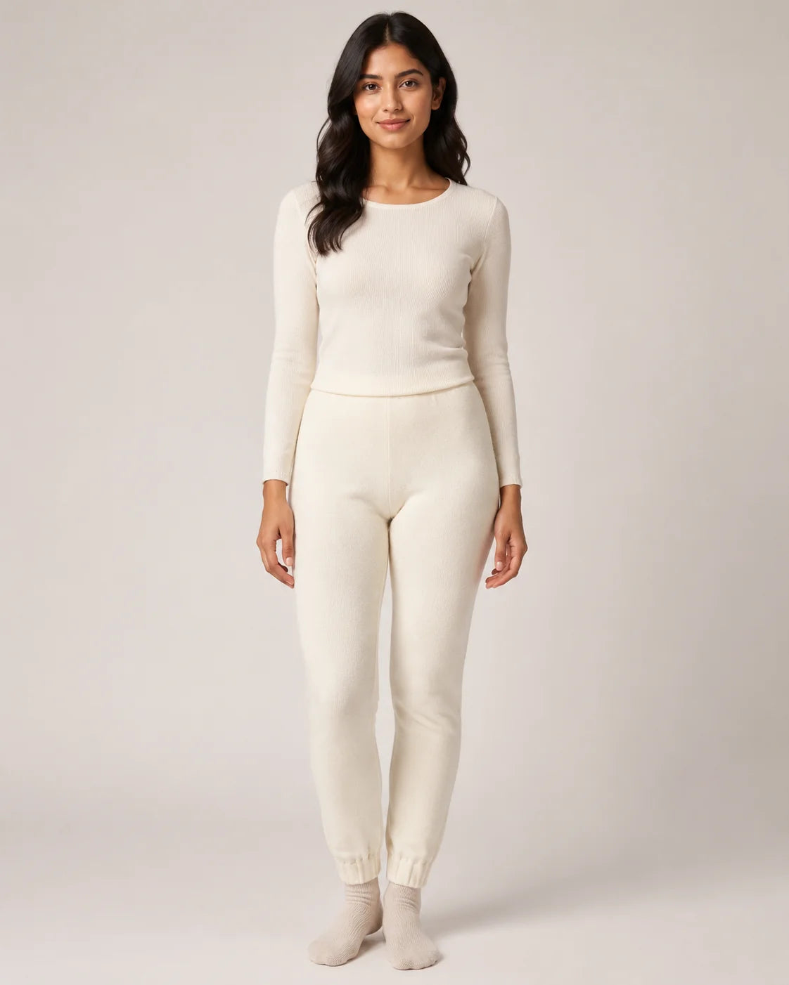woolen leggings - White