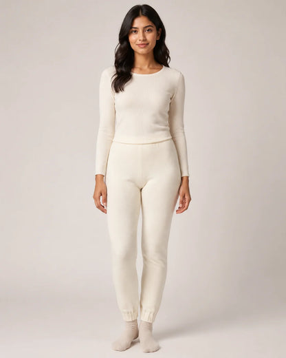 woolen leggings - White