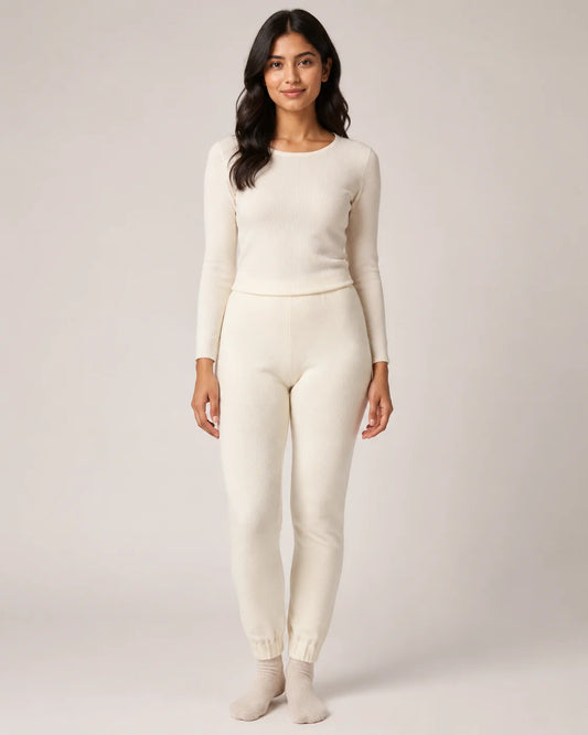 woolen leggings - White