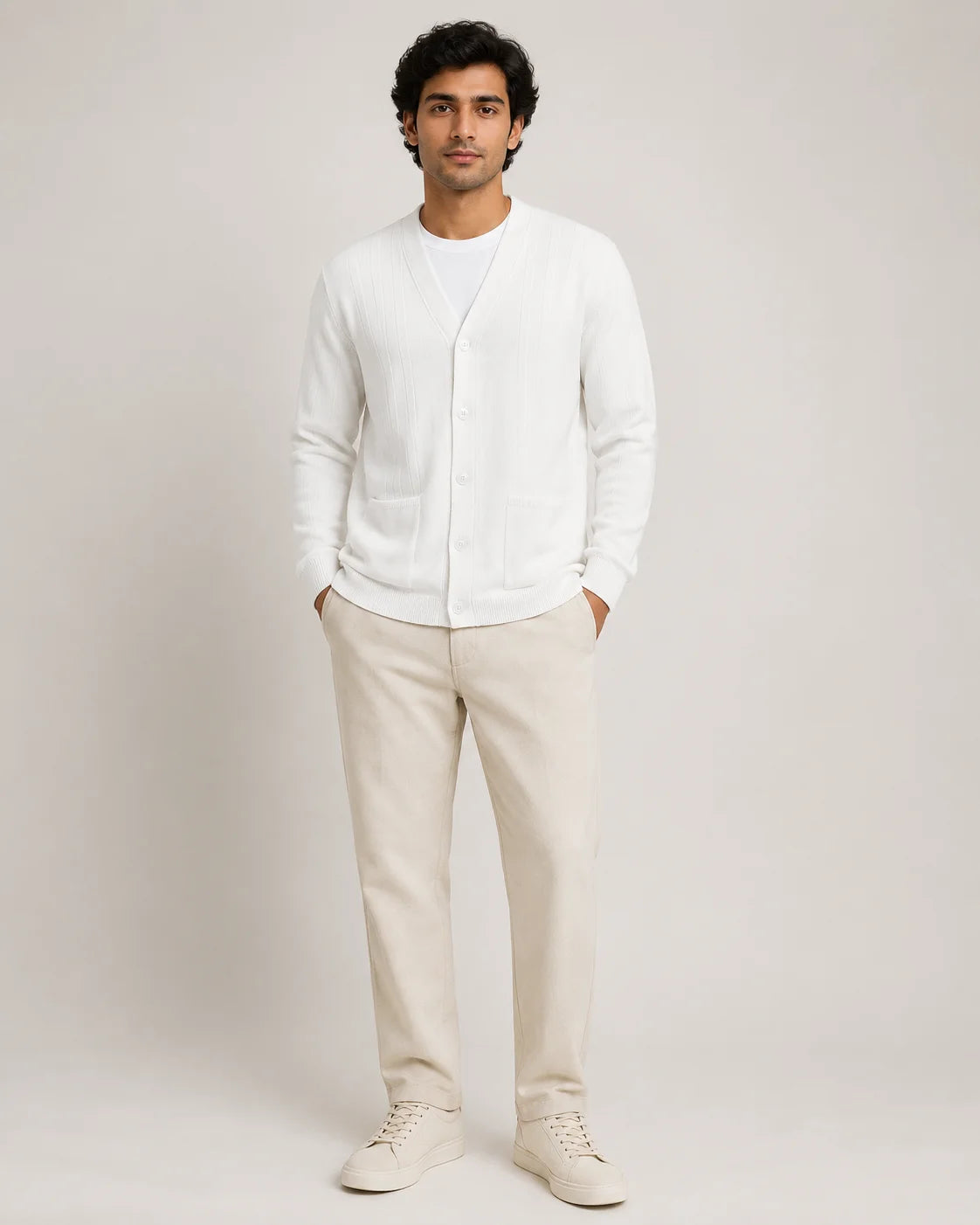 Handmade Men's Woolen Full Sleeve Cardigan