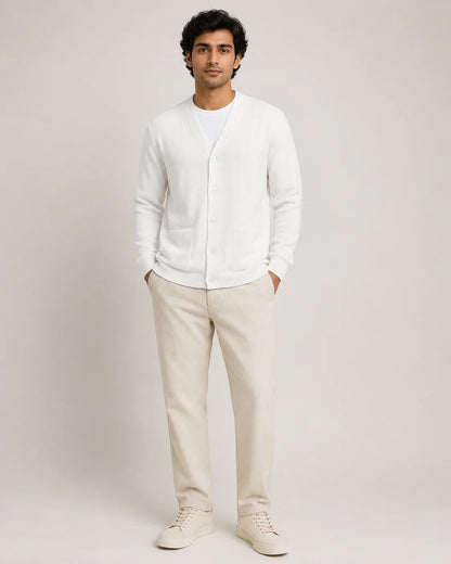 Handmade Men's Woolen Full Sleeve Cardigan
