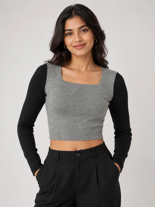 Woolen Full Sleeve Short Top