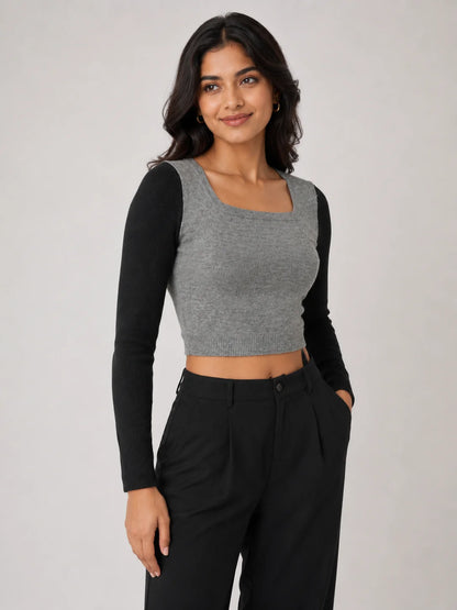 Woolen Full Sleeve Short Top