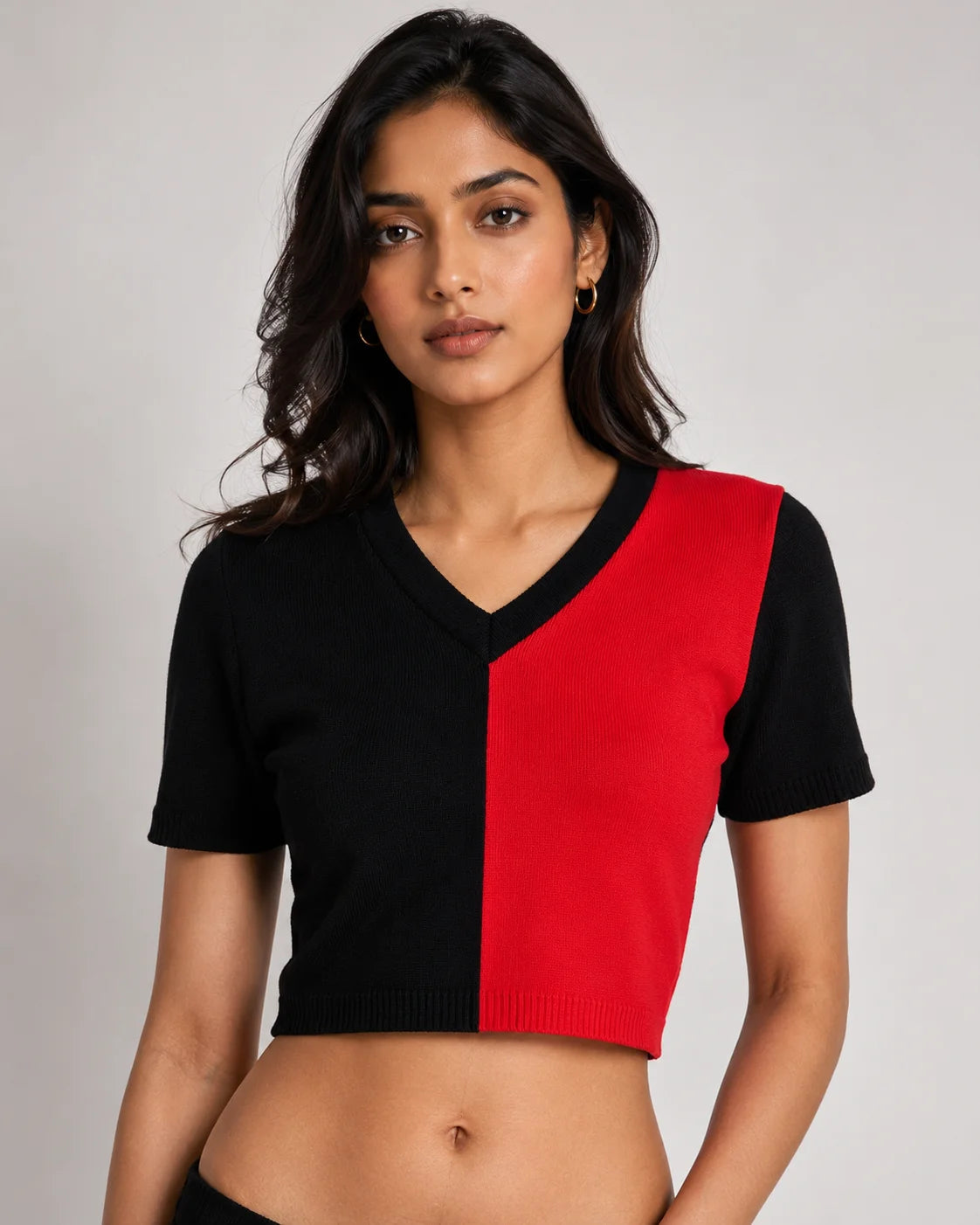 Woolen Half Sleeve Short Top