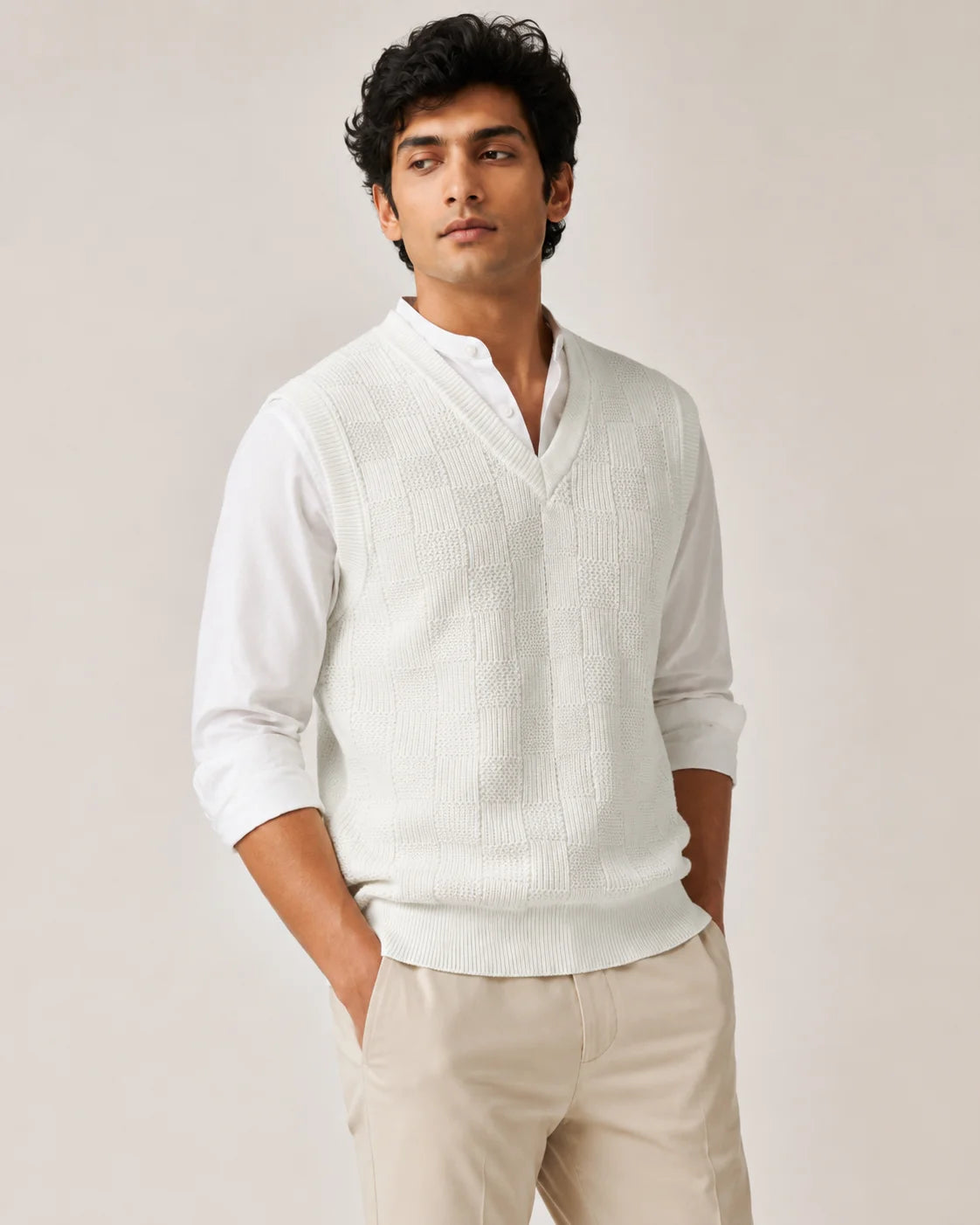 Men's Woolen Half Sleeve Sweater