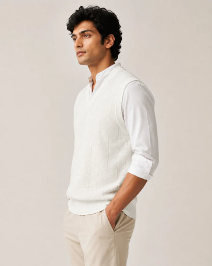 Men's Woolen Half Sleeve Sweater