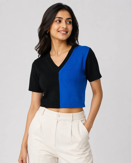 Woolen Half Sleeve Short Top