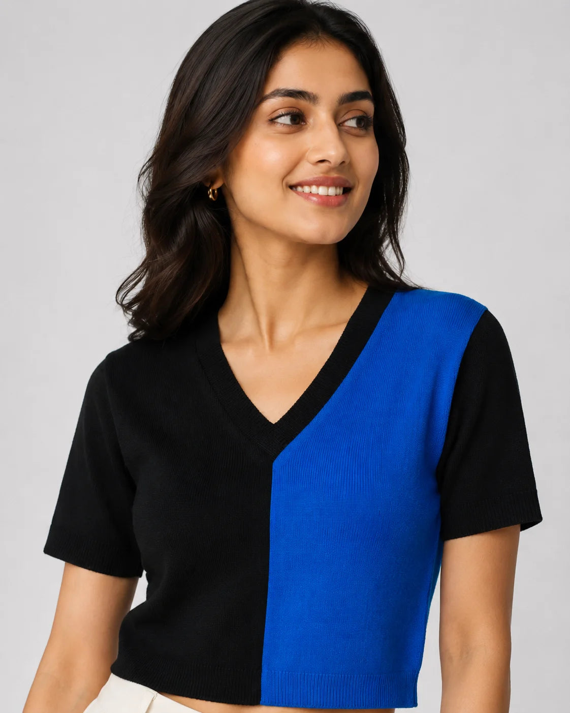 Woolen Half Sleeve Short Top