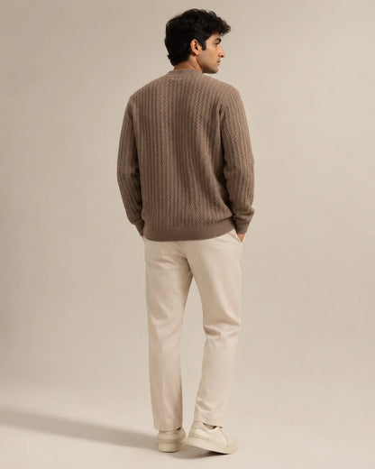 Handmade Men's Woolen Full Sleeve Cardigan