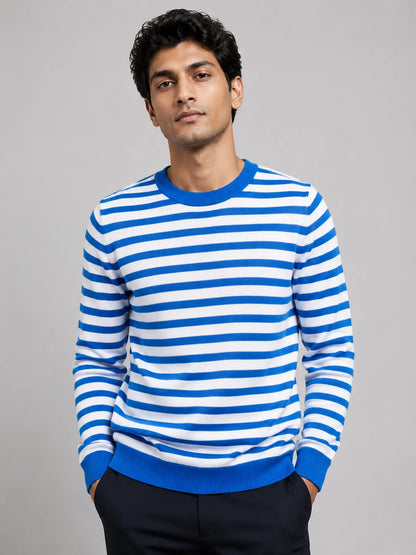 Woolen Full Sleeve Sweater with Lining Pattern