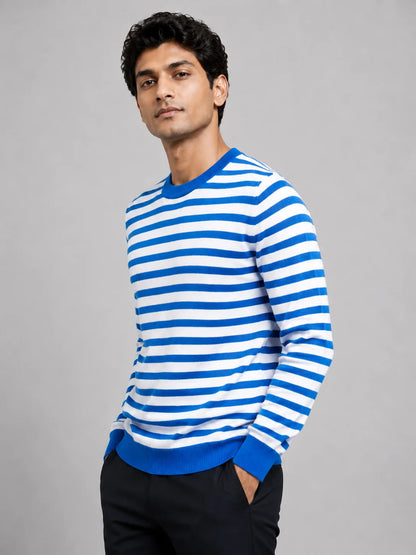 Woolen Full Sleeve Sweater with Lining Pattern