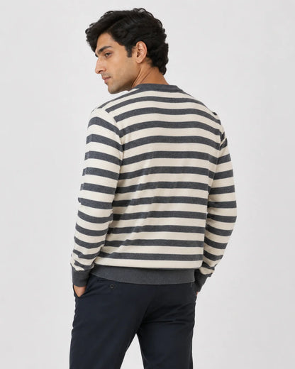 Woolen Full Sleeve Sweater with Lining Pattern