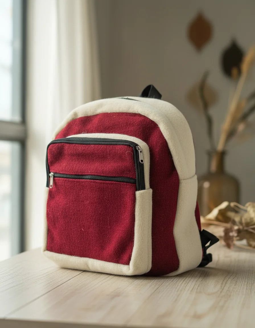 Handmade Woolen Backpack with Modern Design