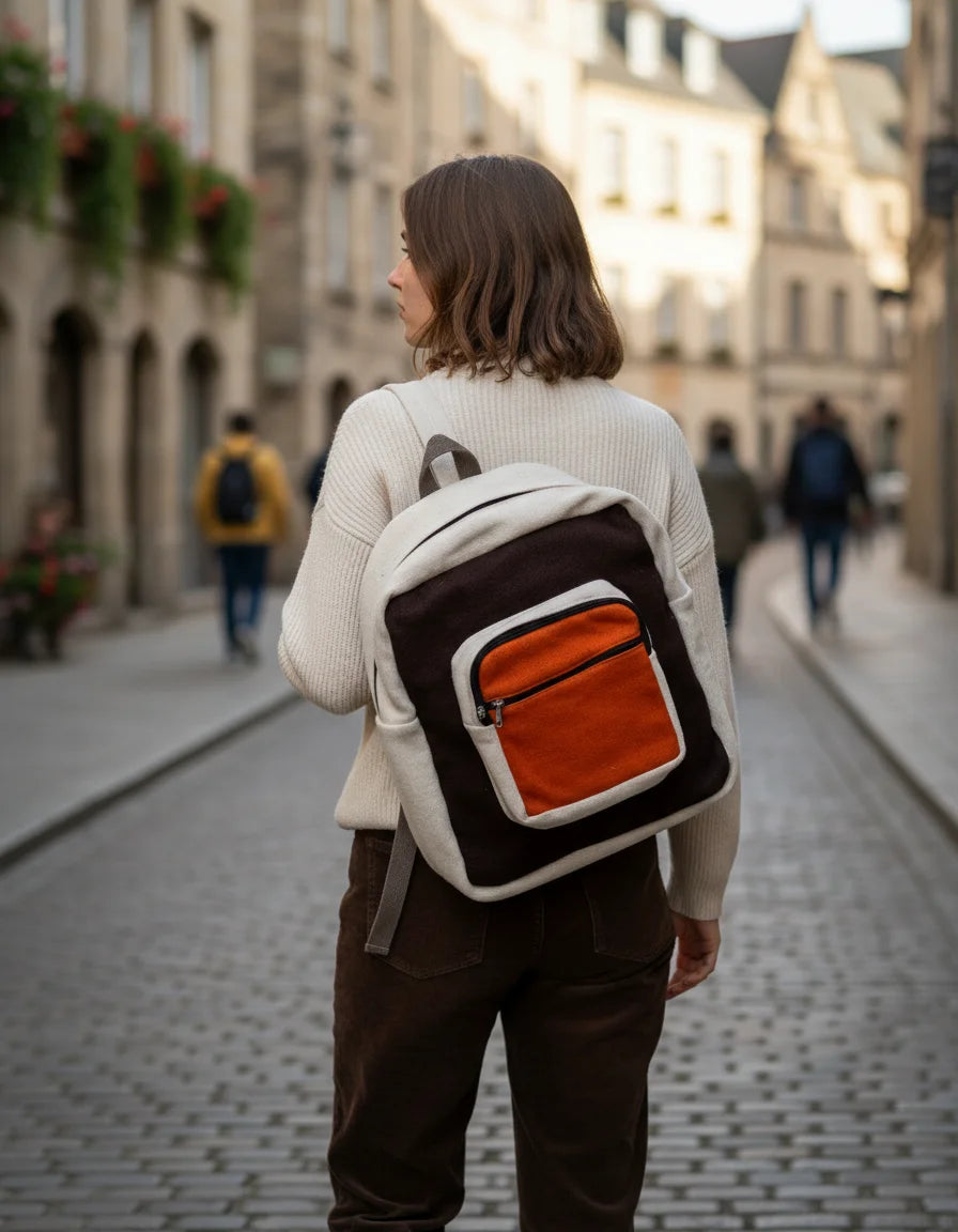 Handmade Woolen Backpack with Modern Design