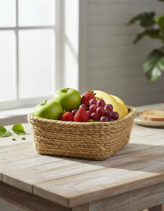 Hand Braided Jute Fruit Container