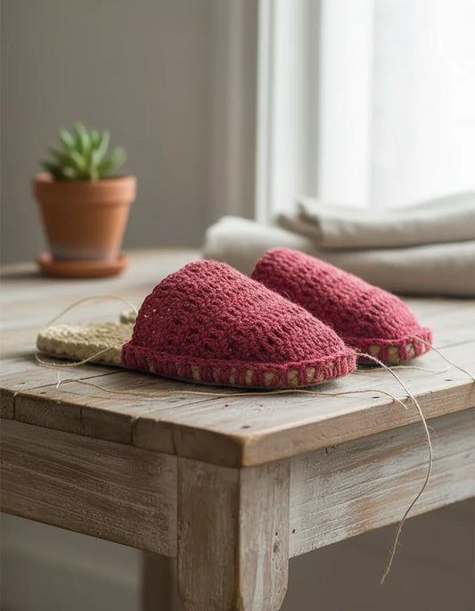 Jute Slipper With Woolen Top