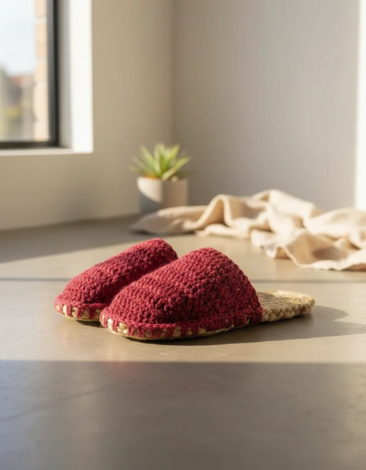 Jute Slipper With Woolen Top