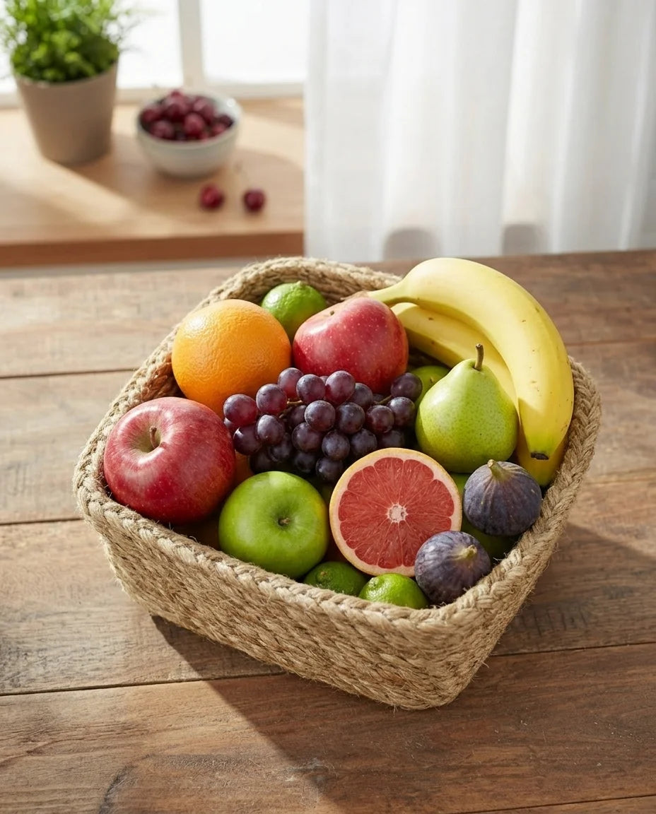 Hand Braided Jute Fruit Container