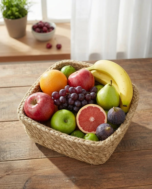 Hand Braided Jute Fruit Container