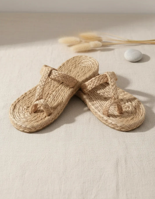 Jute Braided Kolhapuri Slipper