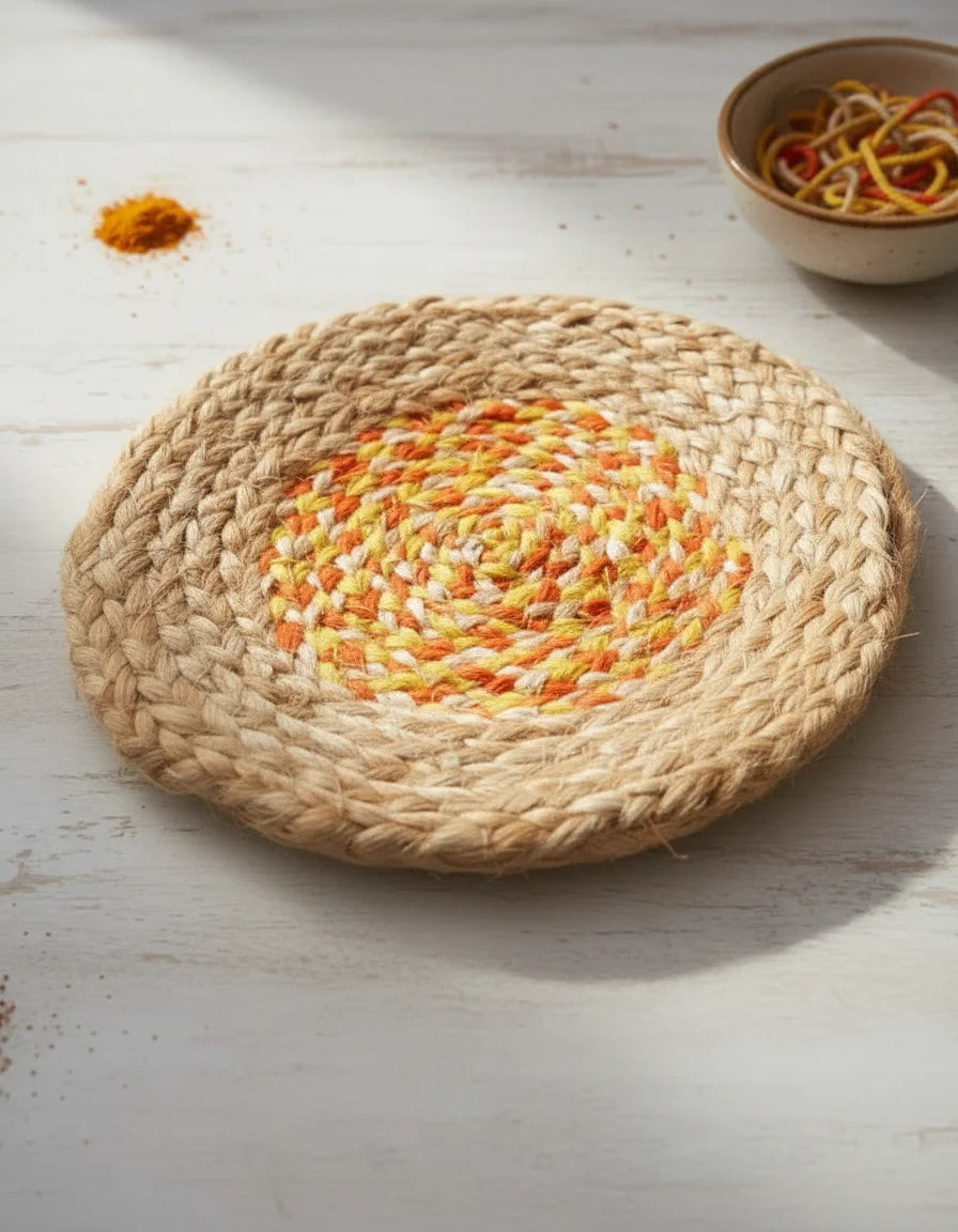 Hand Braided Jute Hot Pad