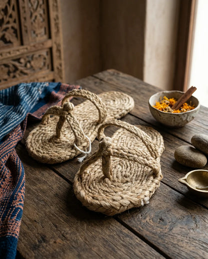 Jute Braided Kolhapuri Slipper