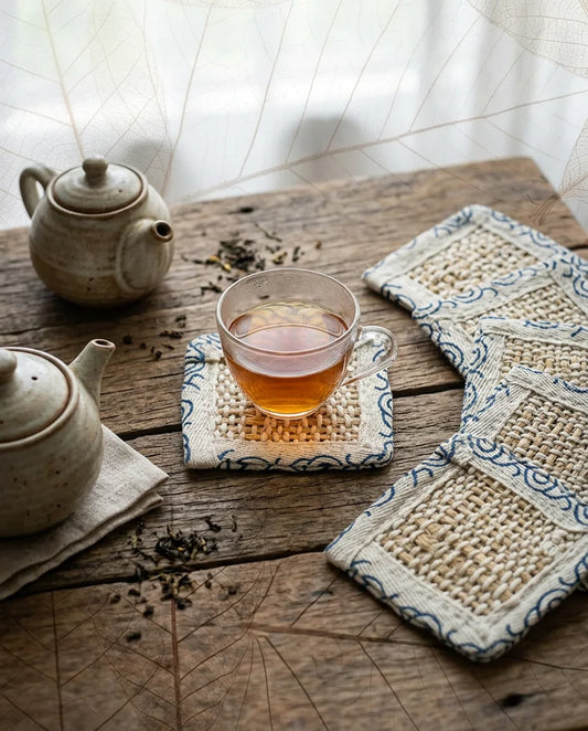 Handloom Weave Tea Cup Coaster | 06 Piece Set