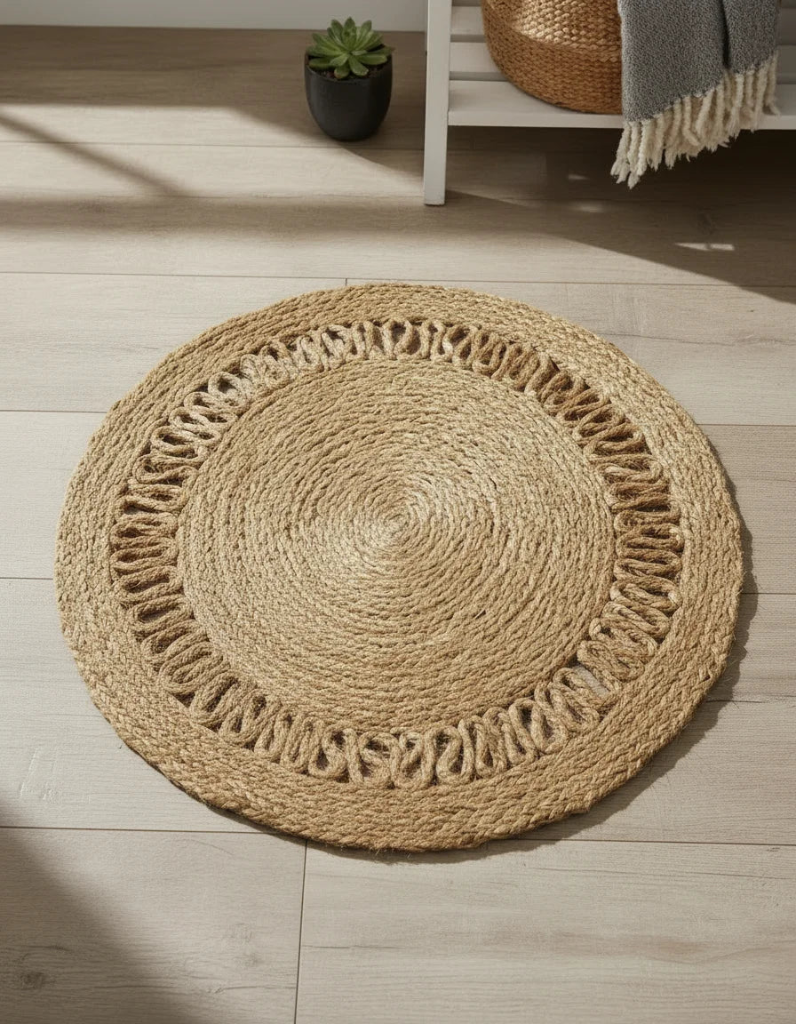 Hand Braided Jute Doormat - Circular