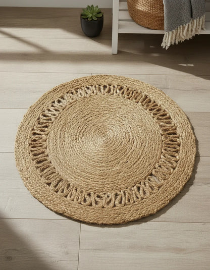 Hand Braided Jute Doormat - Circular