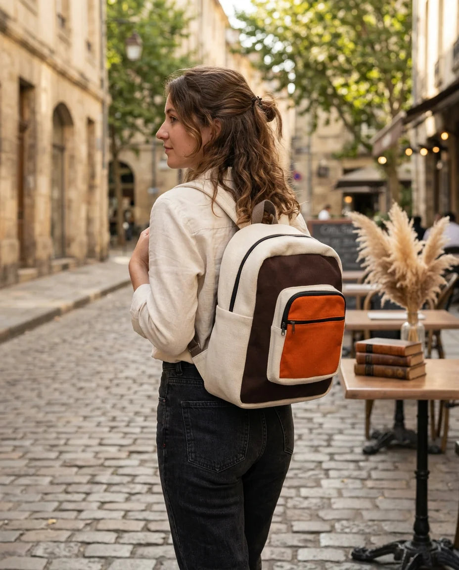 Handmade Woolen Backpack with Modern Design