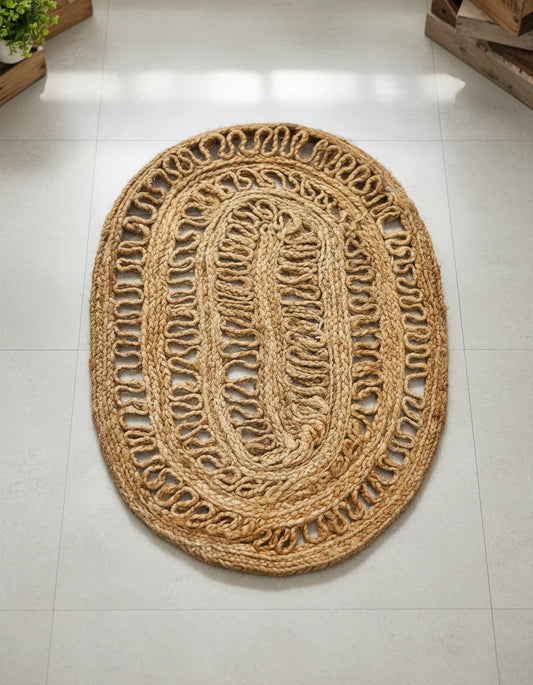 Hand Braided Jute Doormat - Oval