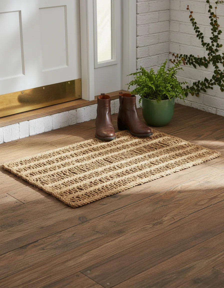 Hand Braided Jute Doormat - Rectangular