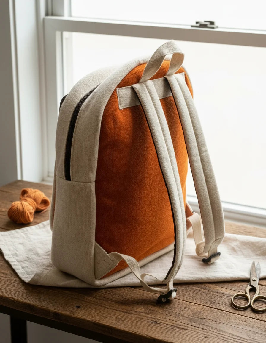 Handmade Woolen Backpack with Modern Design