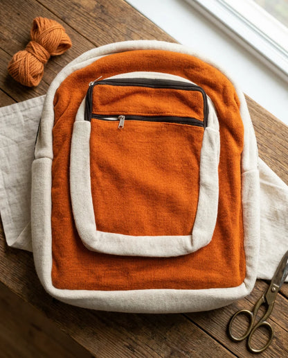 Handmade Woolen Backpack with Modern Design