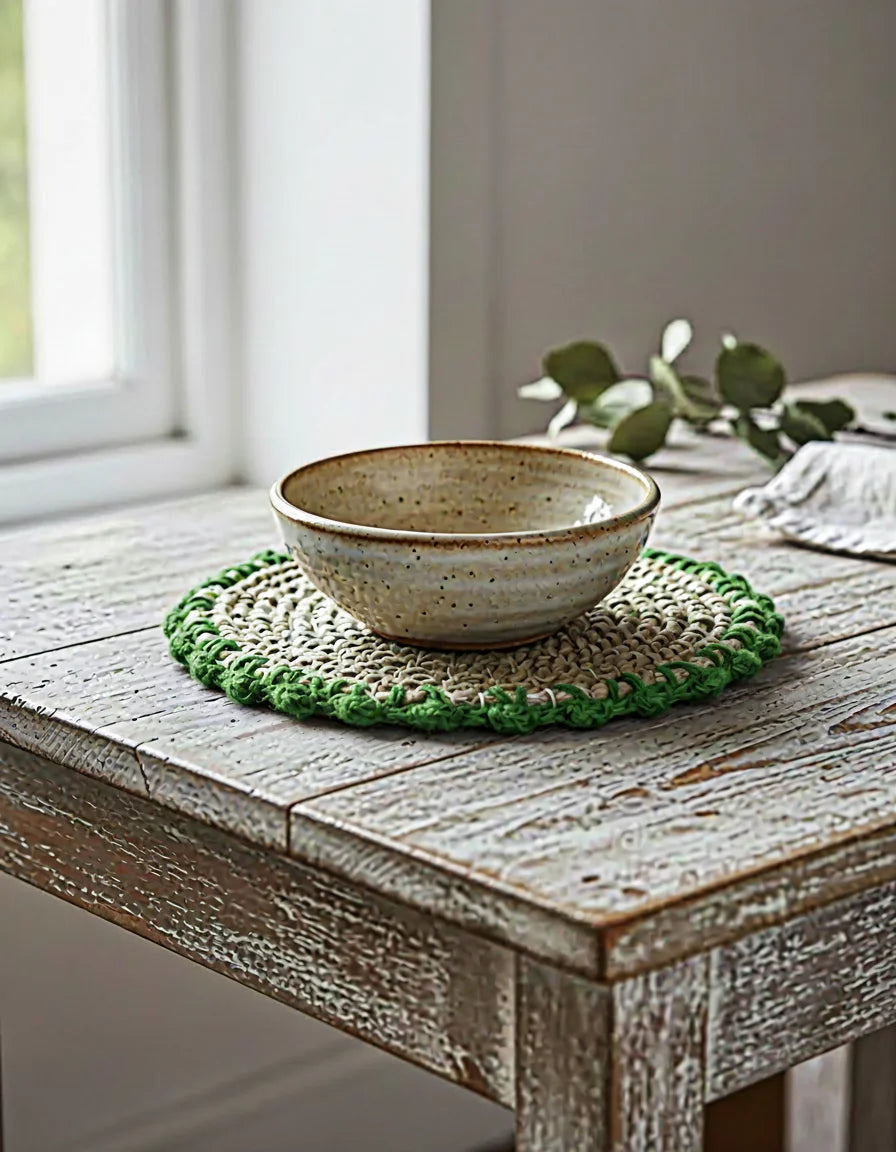 Wool Embellished Jute Donga Mat