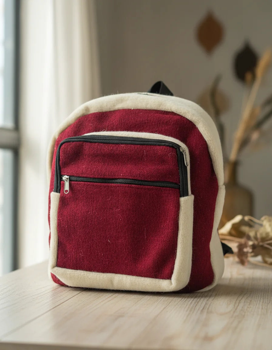 Handmade Woolen Backpack with Modern Design